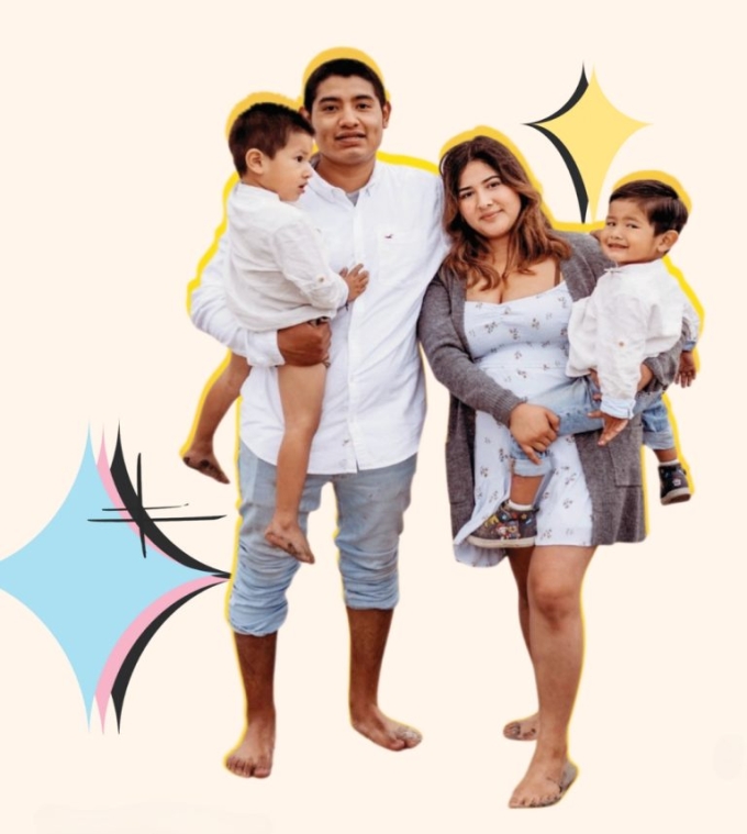 Blanca Castellanos cùng chồng và hai con. Ảnh: Telescope