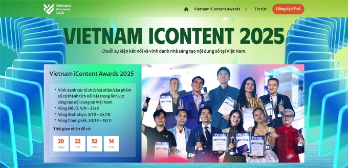 Giao diện trang đăng ký đề cử giải Nhà sáng tạo nội dung số Việt Nam - Vietnam iContent Awards 20254.