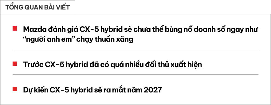 Mazda CX-5 Hybrid: Thách thức trong việc chiếm lĩnh thị trường cho đến năm 2030 - Ảnh 1.