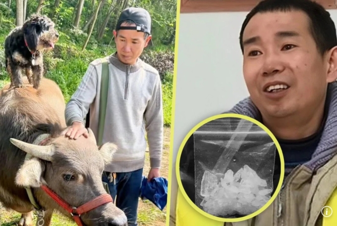 Luo (phải) khi bị bắt vì tội lừa đảo và hiện tại là ngôi sao mạng xã hội gây nhiều tranh cãi. Ảnh: Baidu
